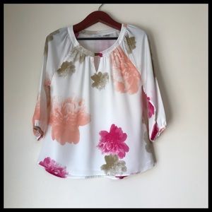 EUC Calvin Klein Flowered Blouse